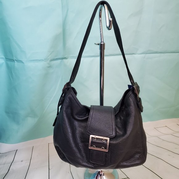 BANANA REPUBLIC Black Pebbled Leather Handbag - Picture 1 of 8